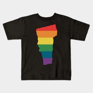 Vermont State Rainbow Kids T-Shirt